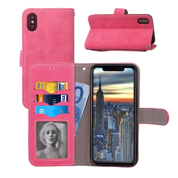 For iPhone X / XS Matte Leather Horizontal Flip Leather Case with Holder & Card Slots & Wallet & Photo Frame