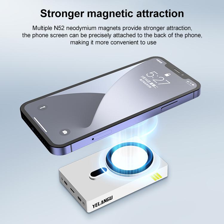YELANGU TP01 Mobile Phone Selfie Wireless Same Screen Player Smartphone Magnetic Rear Selfie Monitor Screen  - White