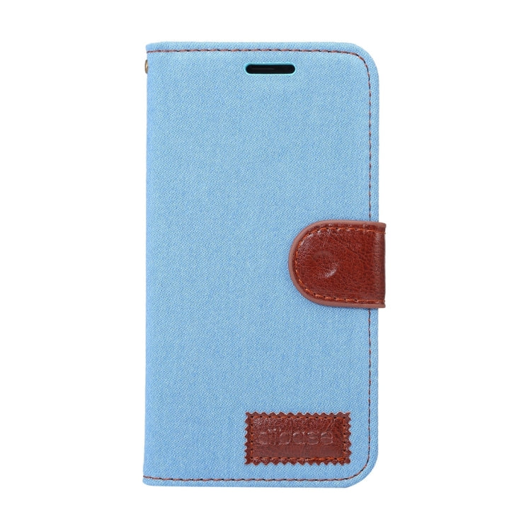 For iPhone X Dibase Denim Texture Horizontal Flip Leather Case with Holder & Card Slots(Baby Blue)