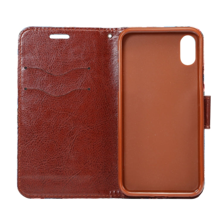 For iPhone X Dibase Denim Texture Horizontal Flip Leather Case with Holder & Card Slots(Baby Blue)