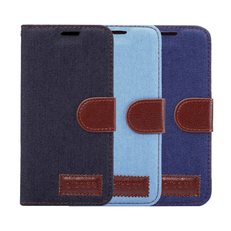 For iPhone X Dibase Denim Texture Horizontal Flip Leather Case with Holder & Card Slots(Baby Blue)