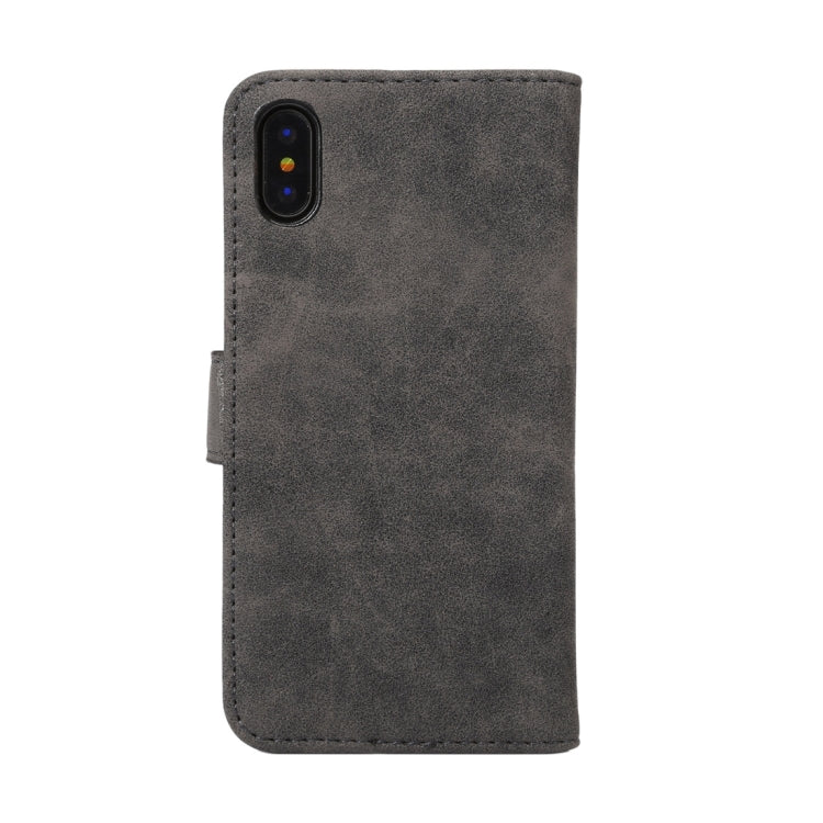 For iPhone X Sheep Bar Material PU + PC Horizontal Flip Leather Protective Case with Holder & Card Slots & Wallet & Photo Frame