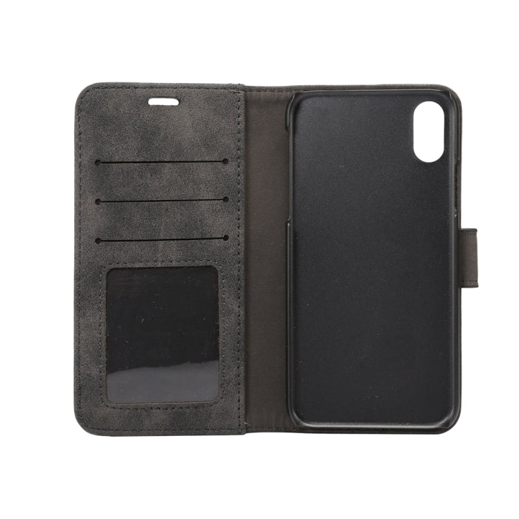 For iPhone X Sheep Bar Material PU + PC Horizontal Flip Leather Protective Case with Holder & Card Slots & Wallet & Photo Frame