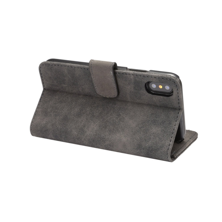 For iPhone X Sheep Bar Material PU + PC Horizontal Flip Leather Protective Case with Holder & Card Slots & Wallet & Photo Frame