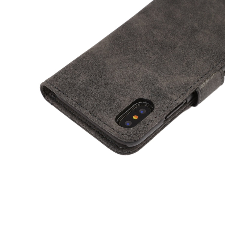 For iPhone X Sheep Bar Material PU + PC Horizontal Flip Leather Protective Case with Holder & Card Slots & Wallet & Photo Frame