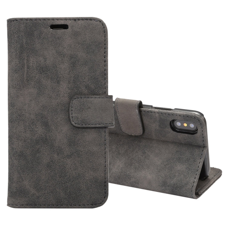 For iPhone X Sheep Bar Material PU + PC Horizontal Flip Leather Protective Case with Holder & Card Slots & Wallet & Photo Frame