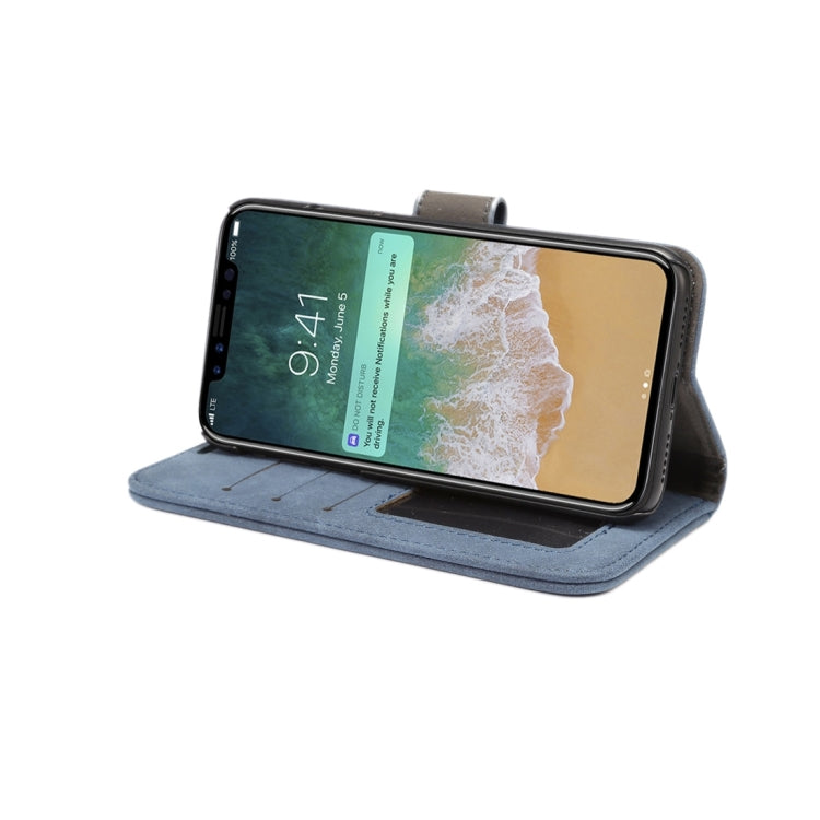 For iPhone X Sheep Bar Material PU + PC Horizontal Flip Leather Protective Case with Holder & Card Slots & Wallet & Photo Frame