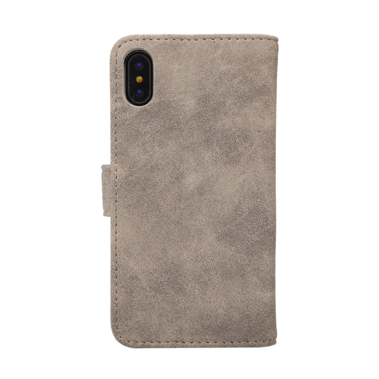 For iPhone X Sheep Bar Material PU + PC Horizontal Flip Leather Protective Case with Holder & Card Slots & Wallet & Photo Frame