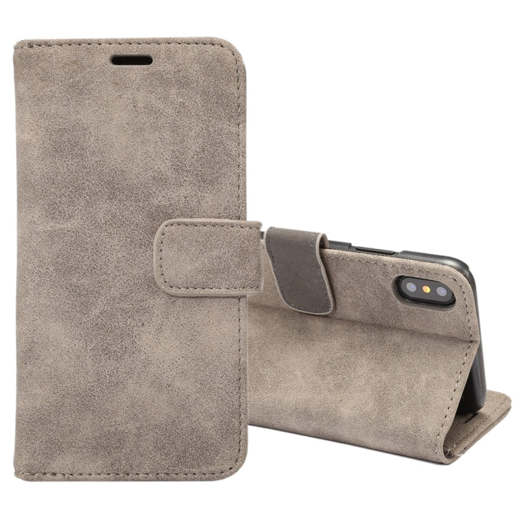 For iPhone X Sheep Bar Material PU + PC Horizontal Flip Leather Protective Case with Holder & Card Slots & Wallet & Photo Frame