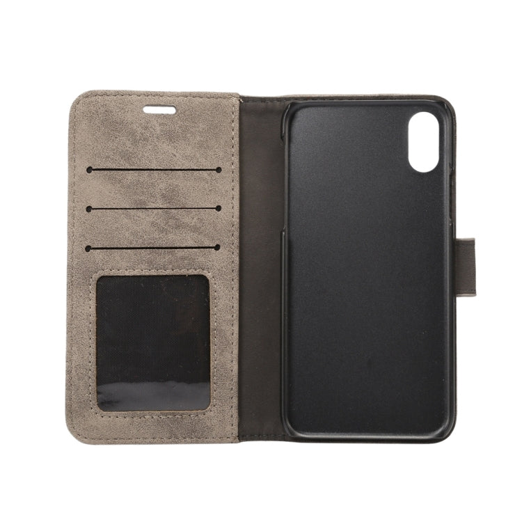 For iPhone X Sheep Bar Material PU + PC Horizontal Flip Leather Protective Case with Holder & Card Slots & Wallet & Photo Frame