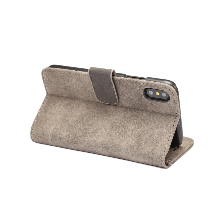 For iPhone X Sheep Bar Material PU + PC Horizontal Flip Leather Protective Case with Holder & Card Slots & Wallet & Photo Frame