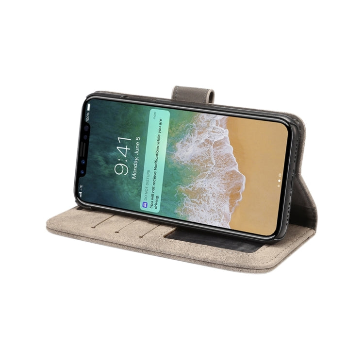For iPhone X Sheep Bar Material PU + PC Horizontal Flip Leather Protective Case with Holder & Card Slots & Wallet & Photo Frame