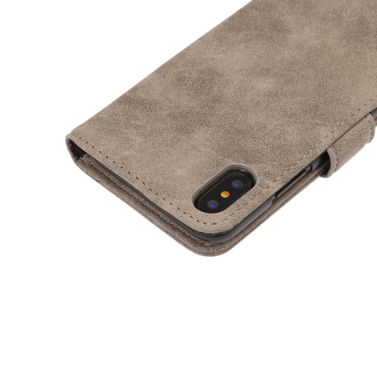 For iPhone X Sheep Bar Material PU + PC Horizontal Flip Leather Protective Case with Holder & Card Slots & Wallet & Photo Frame