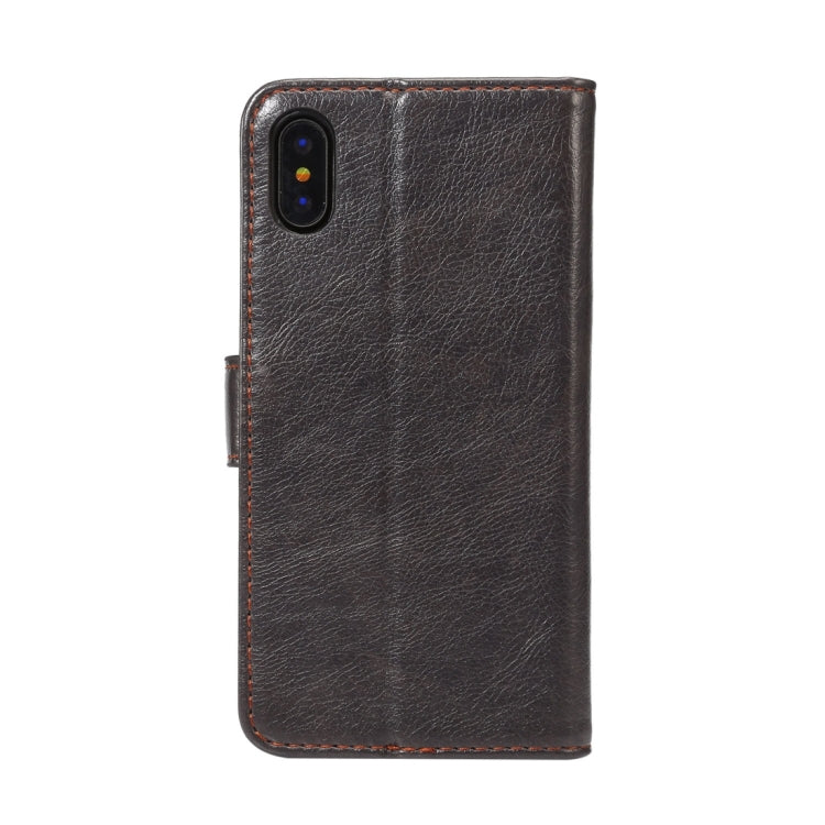 For iPhone X Crazy Horse Texture  PU + TPU Horizontal Flip Leather Case with Holder & Card Slots & Wallet & Photo Frame