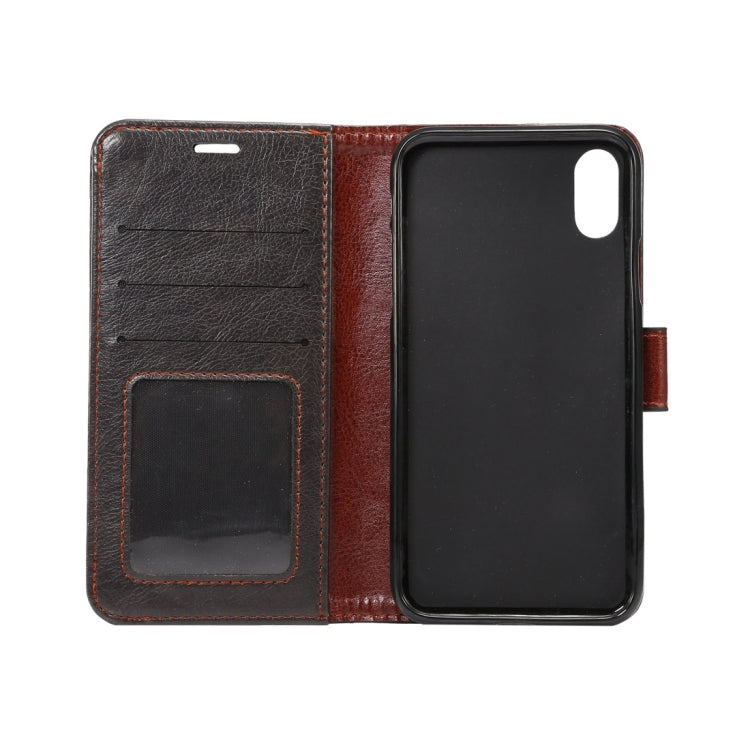 For iPhone X Crazy Horse Texture  PU + TPU Horizontal Flip Leather Case with Holder & Card Slots & Wallet & Photo Frame