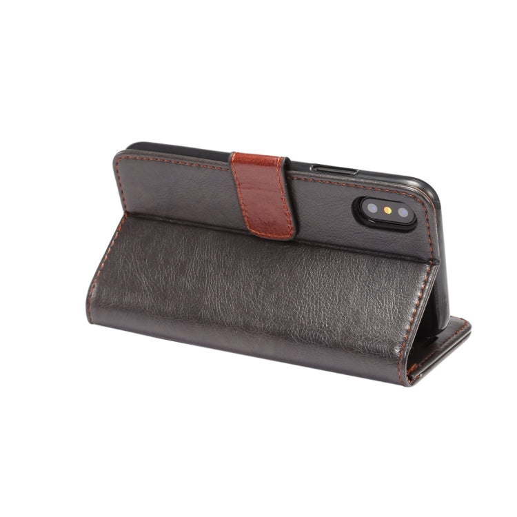 For iPhone X Crazy Horse Texture  PU + TPU Horizontal Flip Leather Case with Holder & Card Slots & Wallet & Photo Frame