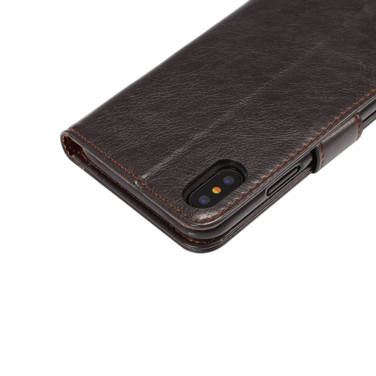 For iPhone X Crazy Horse Texture  PU + TPU Horizontal Flip Leather Case with Holder & Card Slots & Wallet & Photo Frame