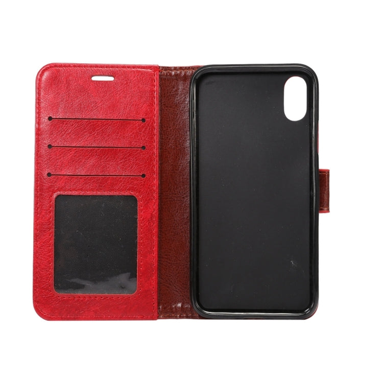 For iPhone X Crazy Horse Texture  PU + TPU Horizontal Flip Leather Case with Holder & Card Slots & Wallet & Photo Frame