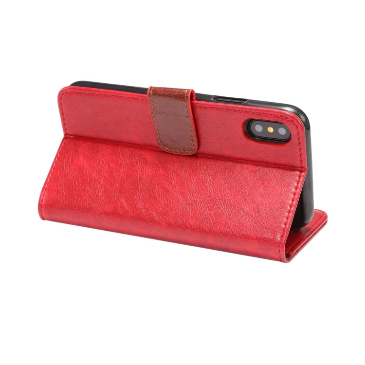 For iPhone X Crazy Horse Texture  PU + TPU Horizontal Flip Leather Case with Holder & Card Slots & Wallet & Photo Frame