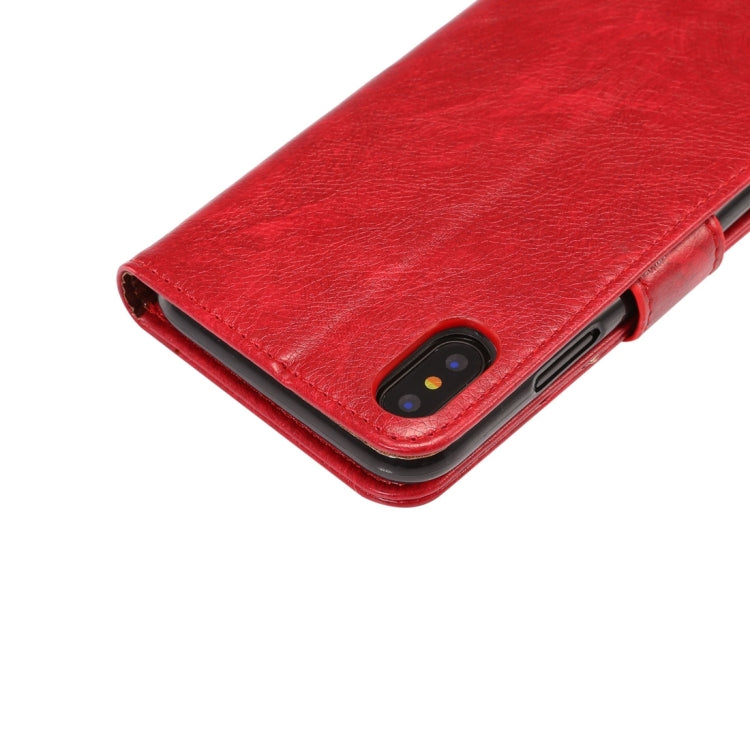 For iPhone X Crazy Horse Texture  PU + TPU Horizontal Flip Leather Case with Holder & Card Slots & Wallet & Photo Frame