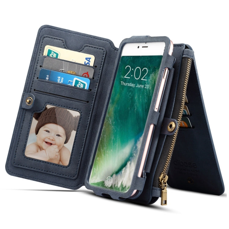For iPhone X Dibase Multi-function Sheep Leather Case with Holder & Card Slots & Photo Frame & Hook & Detachable Back Protective Case