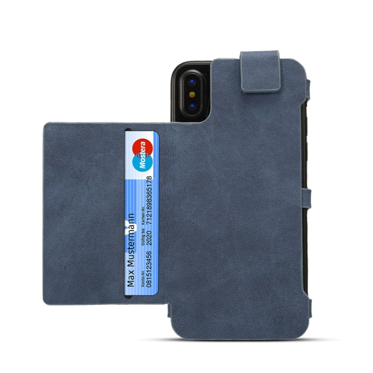 For iPhone X Dibase Multi-function Sheep Leather Case with Holder & Card Slots & Photo Frame & Hook & Detachable Back Protective Case