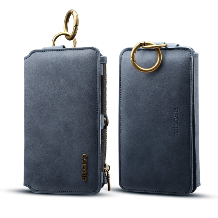 For iPhone X Dibase Multi-function Sheep Leather Case with Holder & Card Slots & Photo Frame & Hook & Detachable Back Protective Case