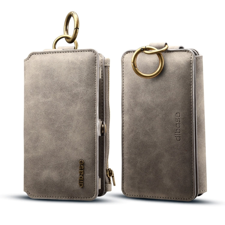 For iPhone X Dibase Multi-function Sheep Leather Case with Holder & Card Slots & Photo Frame & Hook & Detachable Back Protective Case
