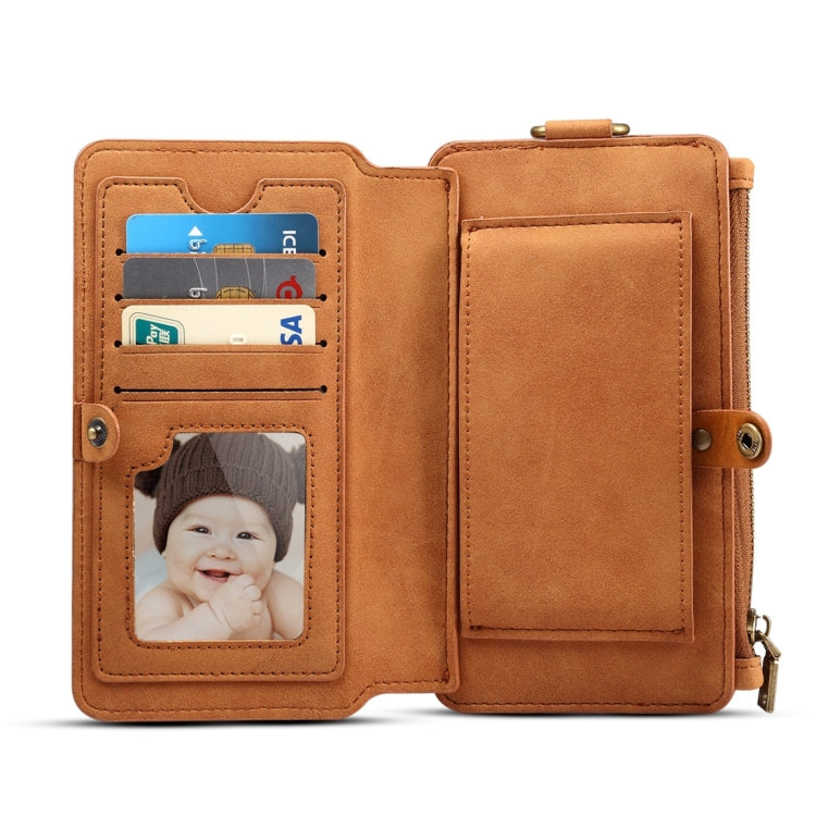 For iPhone X Dibase Multi-function Sheep Leather Case with Holder & Card Slots & Photo Frame & Hook & Detachable Back Protective Case