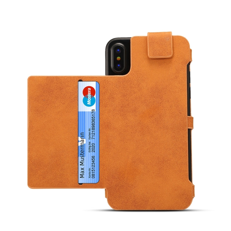 For iPhone X Dibase Multi-function Sheep Leather Case with Holder & Card Slots & Photo Frame & Hook & Detachable Back Protective Case