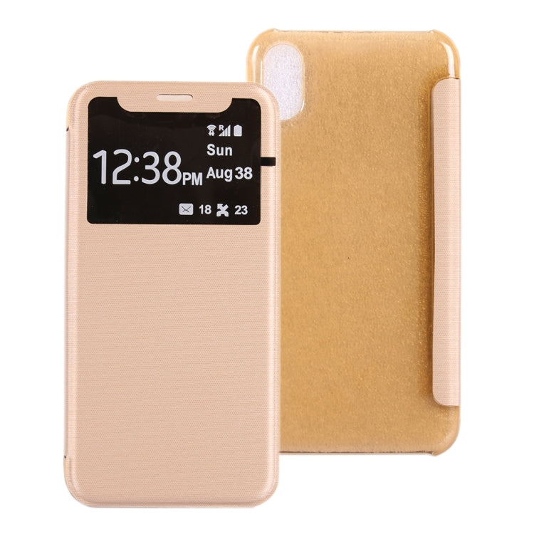 For iPhone X / XS PU + PC Horizontal Flip Leather Case With Call Display ID