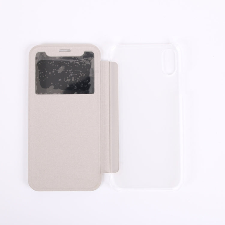 For iPhone X / XS PU + PC Horizontal Flip Leather Case With Call Display ID