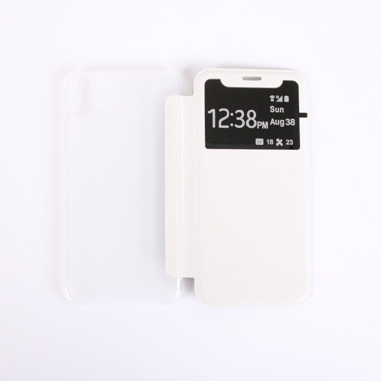 For iPhone X / XS PU + PC Horizontal Flip Leather Case With Call Display ID