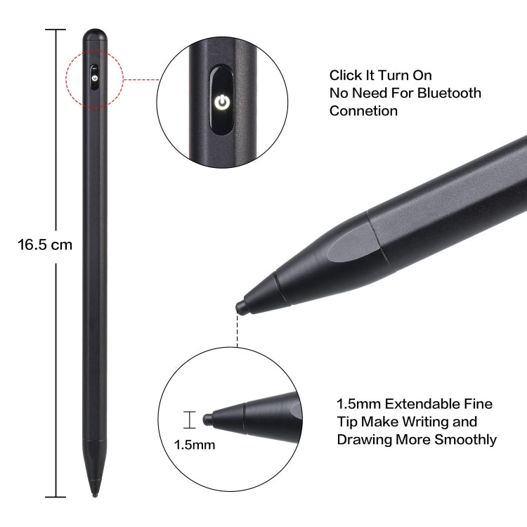 P3-1 Active Capacitive Pen Stylus Pen for iPhone / iPad Tablet PC(Black)