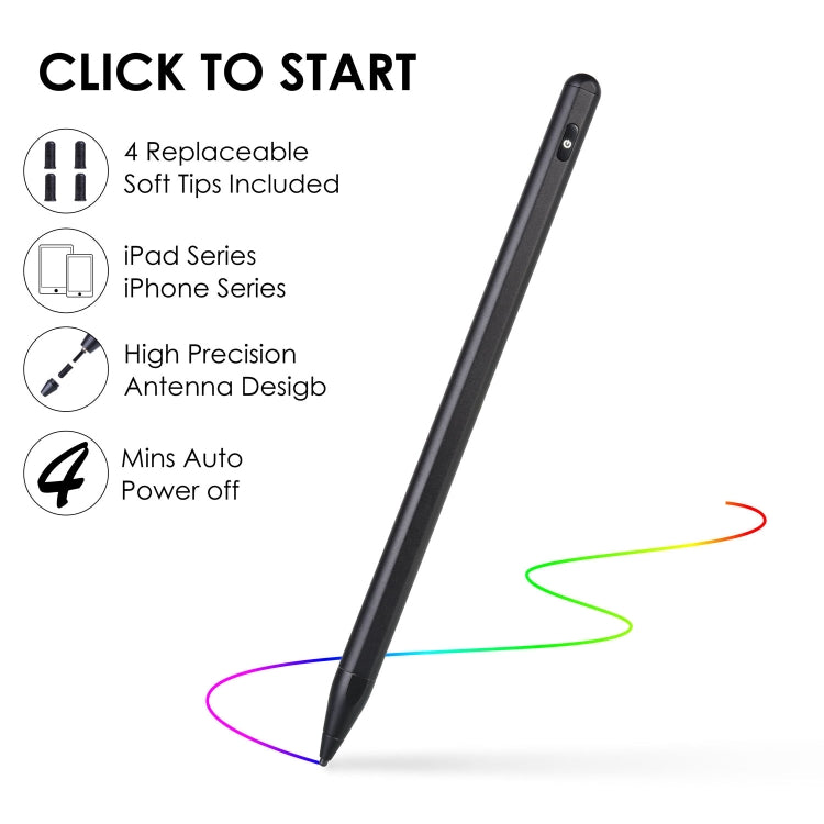 P3-1 Active Capacitive Pen Stylus Pen for iPhone / iPad Tablet PC(Black)