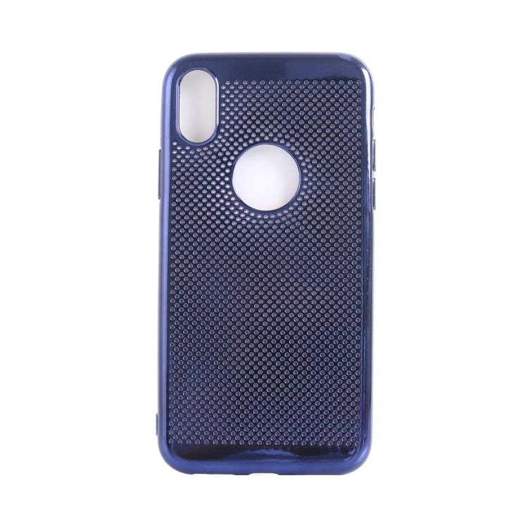 For iPhone X / XS Electroplating Heat Dissipation Mesh Soft TPU Protective Back Cover Case