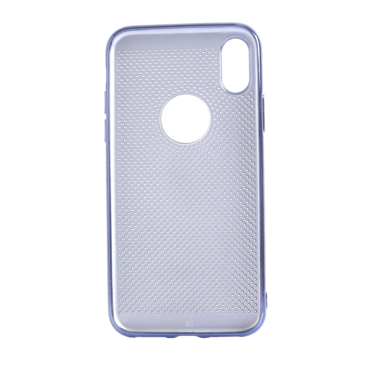For iPhone X / XS Electroplating Heat Dissipation Mesh Soft TPU Protective Back Cover Case