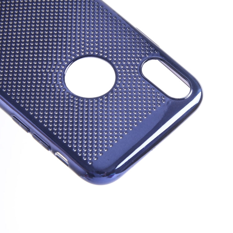 For iPhone X / XS Electroplating Heat Dissipation Mesh Soft TPU Protective Back Cover Case