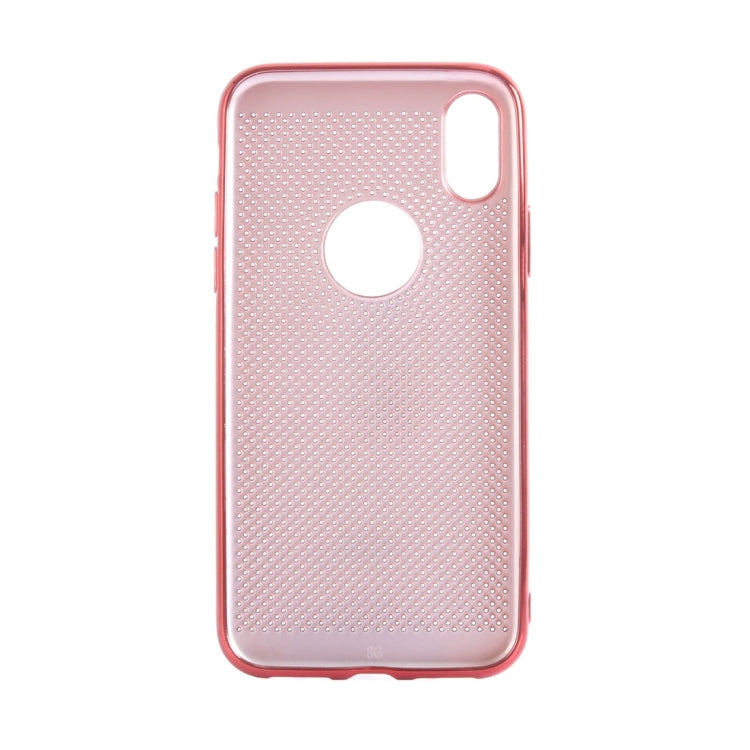 For iPhone X / XS Electroplating Heat Dissipation Mesh Soft TPU Protective Back Cover Case