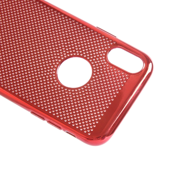 For iPhone X / XS Electroplating Heat Dissipation Mesh Soft TPU Protective Back Cover Case
