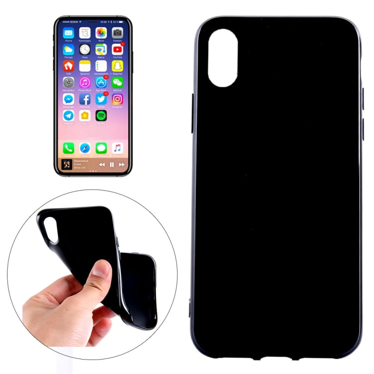 For iPhone X / XS Solid Color Smooth Surface Soft TPU Protective Back Cover Case