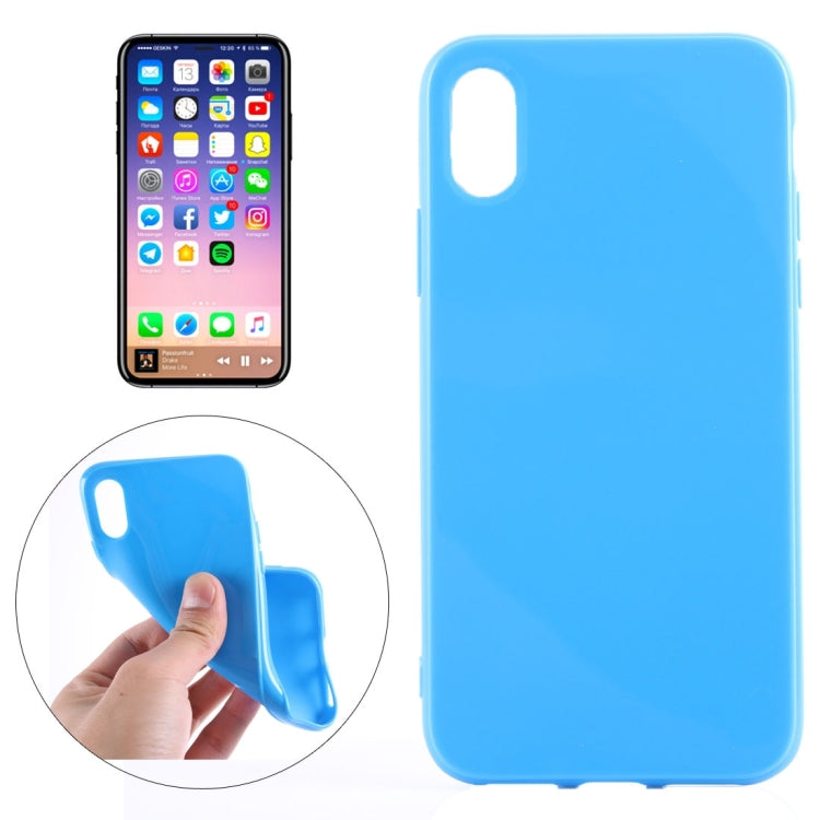 For iPhone X / XS Solid Color Smooth Surface Soft TPU Protective Back Cover Case