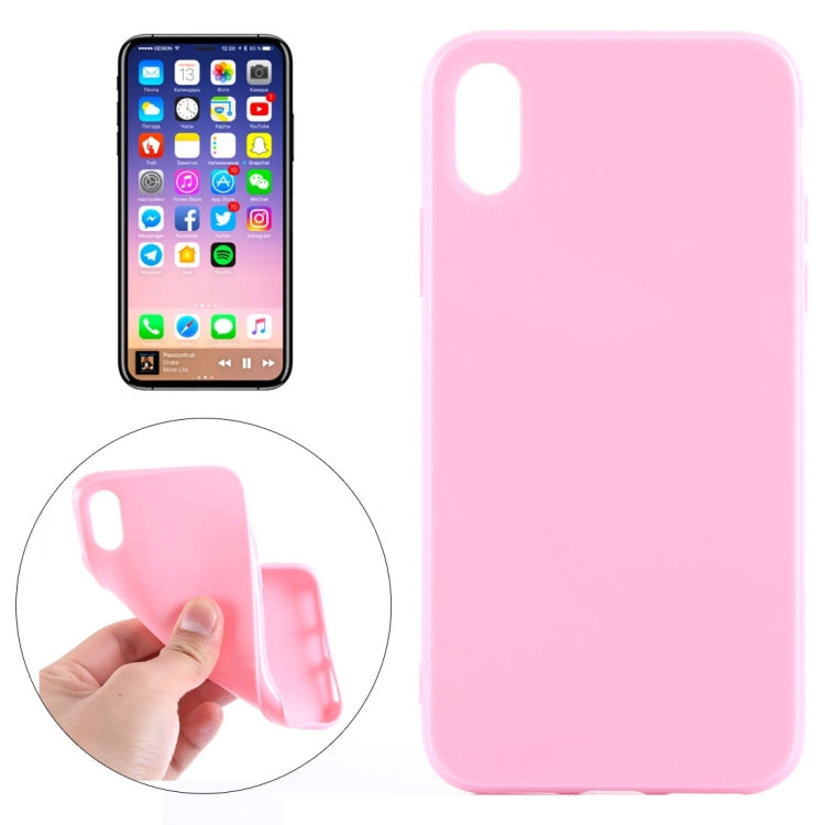 For iPhone X / XS Solid Color Smooth Surface Soft TPU Protective Back Cover Case
