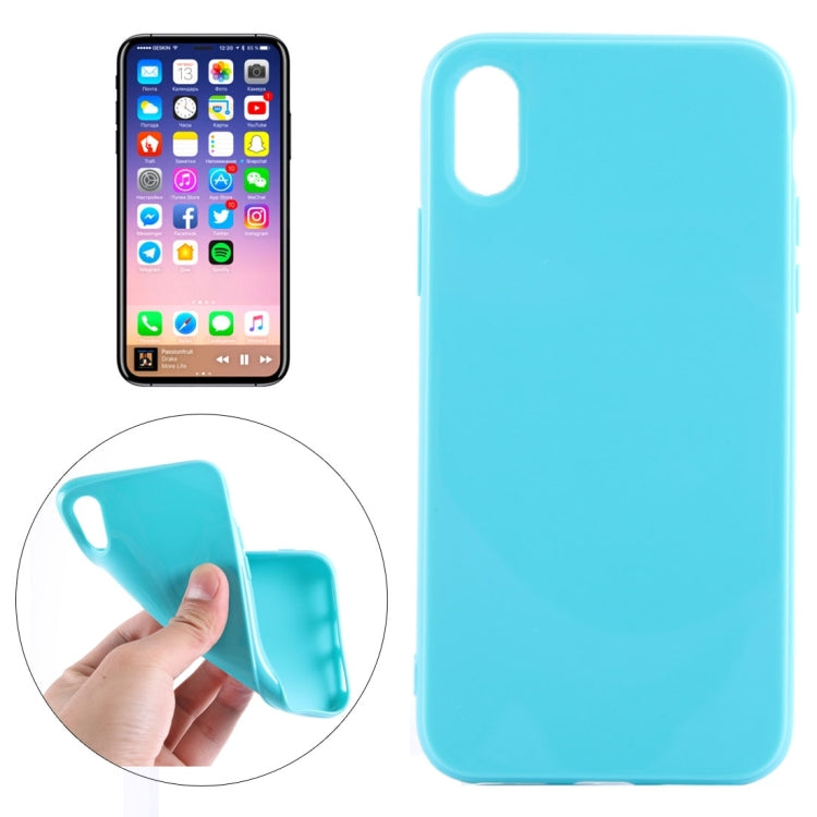 For iPhone X / XS Solid Color Smooth Surface Soft TPU Protective Back Cover Case