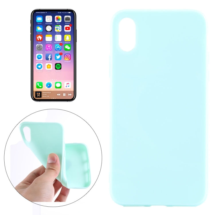 For iPhone X / XS Solid Color Smooth Surface Soft TPU Protective Back Cover Case