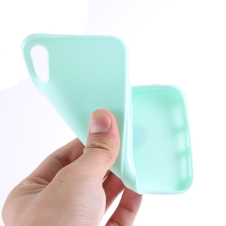 For iPhone X / XS Solid Color Smooth Surface Soft TPU Protective Back Cover Case