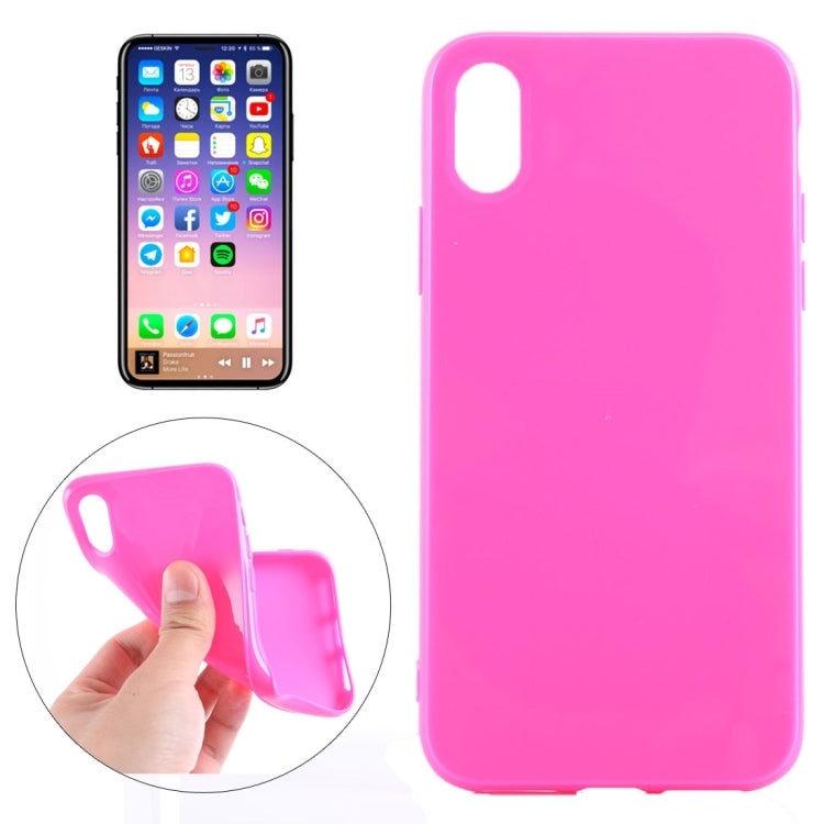For iPhone X / XS Solid Color Smooth Surface Soft TPU Protective Back Cover Case