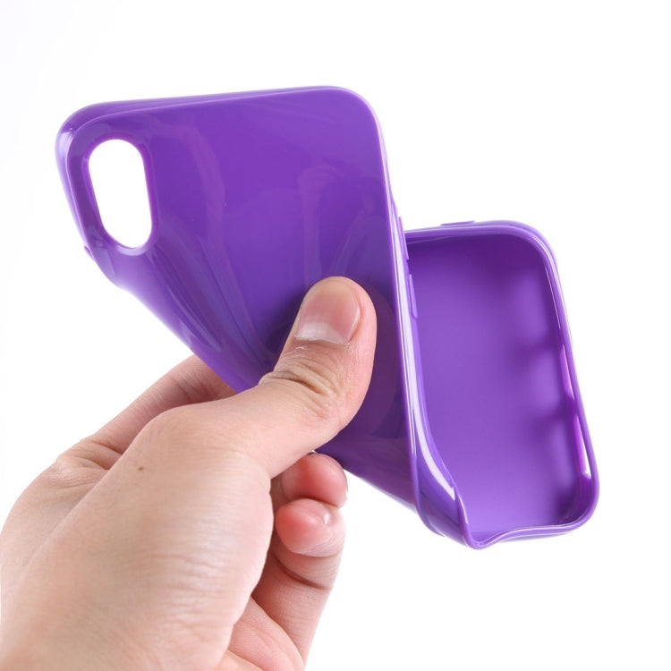 For iPhone X / XS Solid Color Smooth Surface Soft TPU Protective Back Cover Case