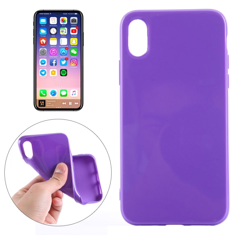For iPhone X / XS Solid Color Smooth Surface Soft TPU Protective Back Cover Case