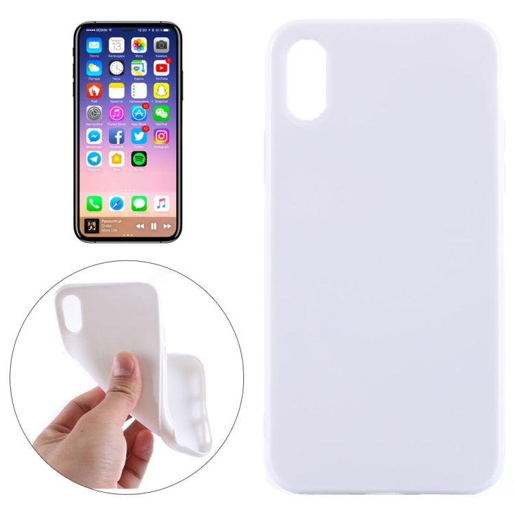 For iPhone X / XS Solid Color Smooth Surface Soft TPU Protective Back Cover Case